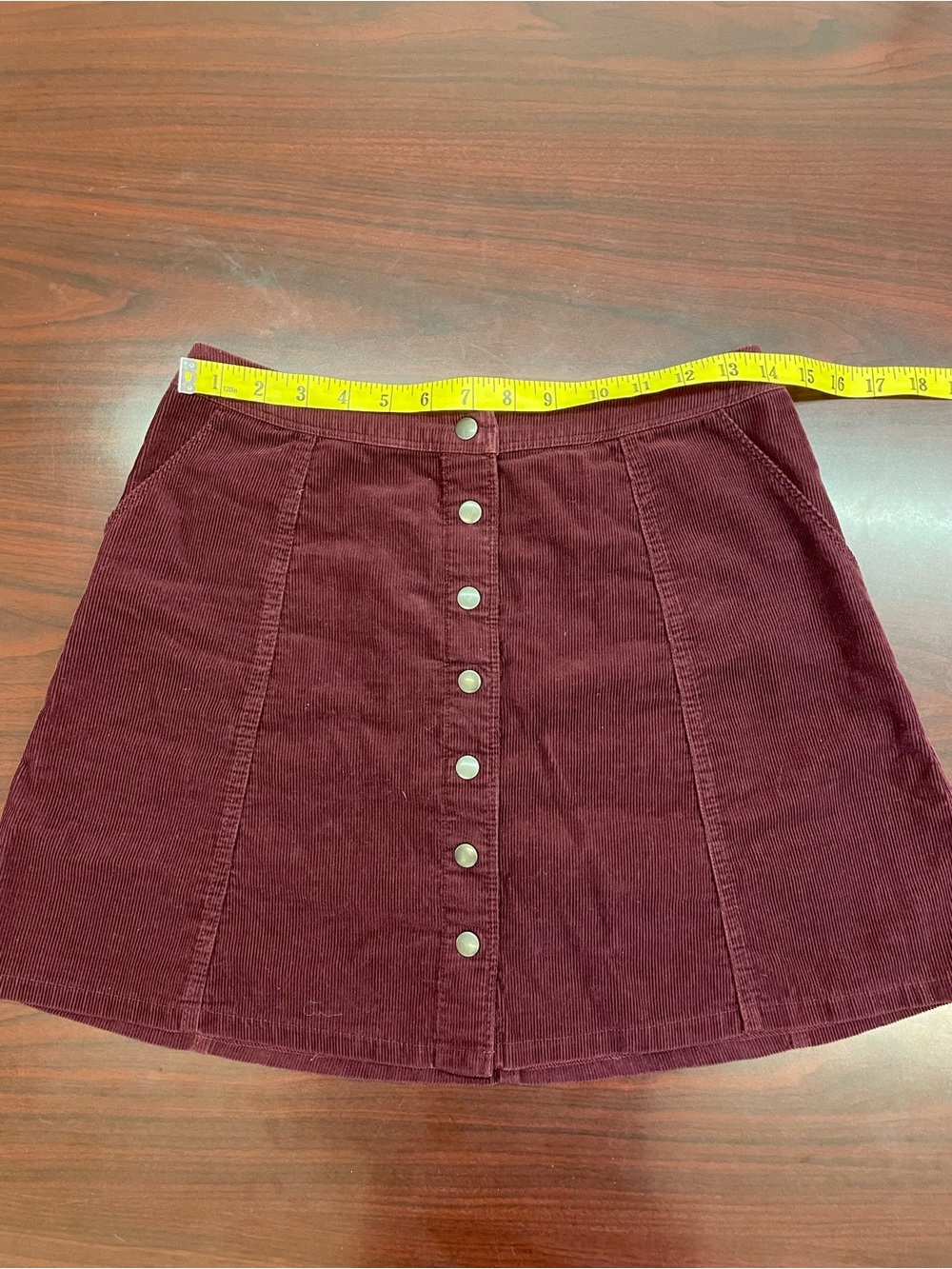 Abercrombie Fitch Corduroy Button Front A Line Mini Skirt  Size 4 - Picture 3 of 5